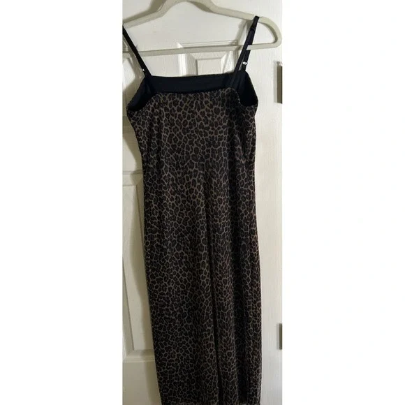 Vintage Y2K‎ Cheetah Print Maxi Midi Slip Dress Medium Brown Black Whimsygoth - Picture 6 of 13